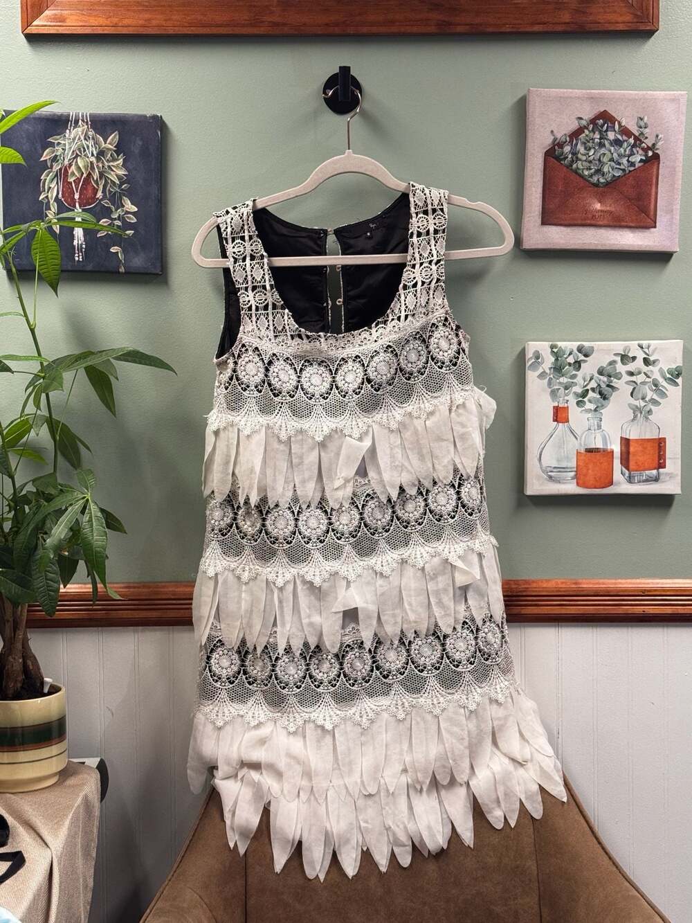 Ryu Tiered Lace Sleeveless Mini Dress